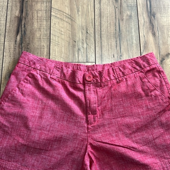 BCG Women's Red Casual Shorts 100% Cotton Pockets Size 12 Vacay Travel Cruise - Picture 3 of 9